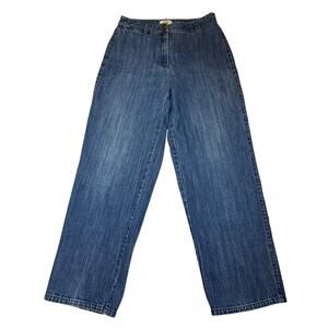 Talbots Womens Size 8 100% Cotton Blue Denim Jeans High Rise
